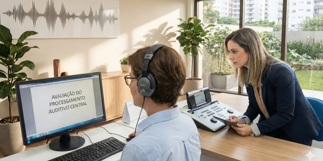 Exame de processamento auditivo central para adultos